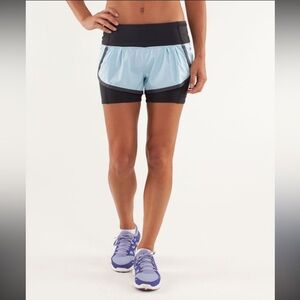 Lululemon Run Speed Squad Shorts Blue Gray Women’s Size 4